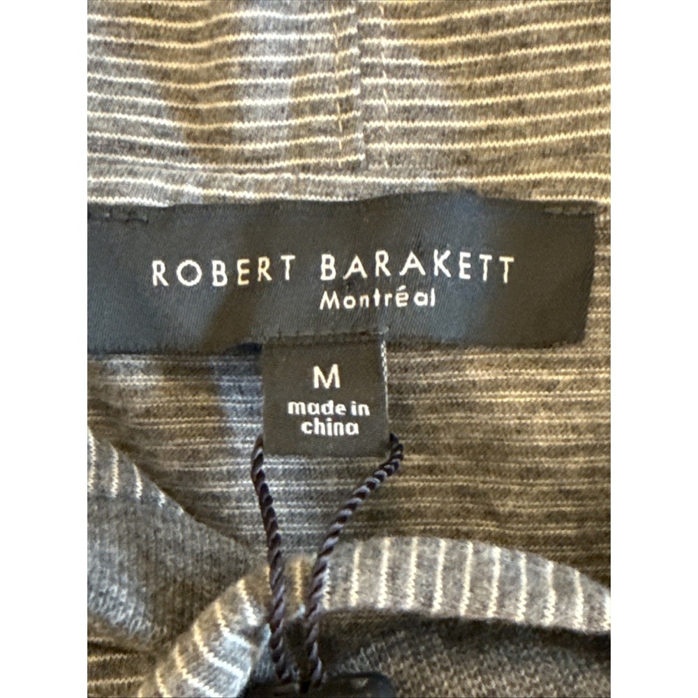 Robert Barakett Montreal Caesar Hoodie Men's M Gray Warm Ash Striped NWT - Picture 3 of 9